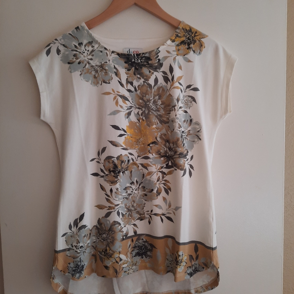 Denim & Co. Floral Print Top